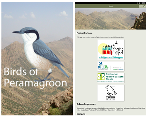 Birds of Peramagroon App live | Centre for Middle Eastern Plants